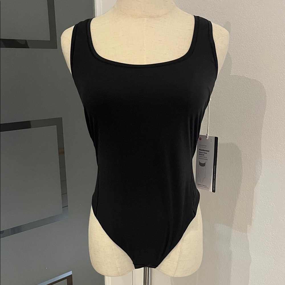 Lululemon Wundermost Ultra-Soft Nulu Square-Neck Sleeveless Bodysuit Black